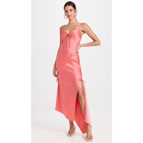 NWT Monse Satin Asymmetric Slash Slip Midi-Dress SIZE 6 $1490 - Picture 5 of 14